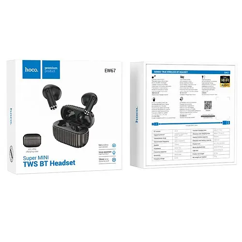 Наушники беспроводные Hoco EW67 Sonido true wireless BT5.4 серые - фото 4