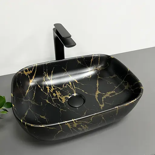 Умивальник VBI Ravenna marble black matt накладний VBI-011209, Чорний матовий - фото 2