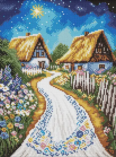 Набор с алмазной мозаикой на подрамнике Хатина Ideyka AMO8219, 30x40 см