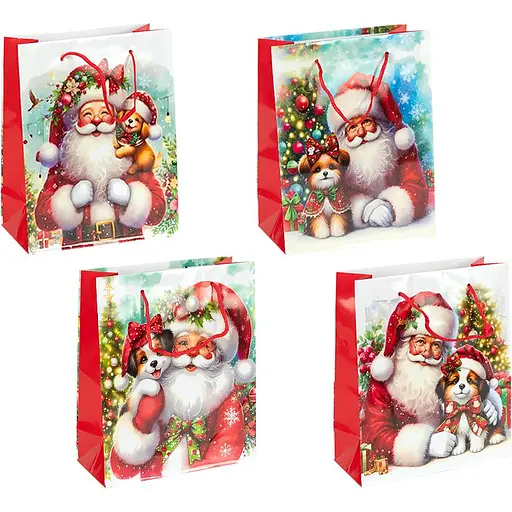 Пакет подарочный "Новый Год" 153-2 вертикальный 18*21,5*8 см, ручка-шнурок (6927661257724) Микс - фото 1