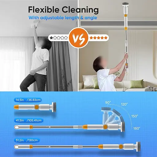 Электрическая щетка для мытья полов с несколькими насадками для комплексной сборки - фото 3