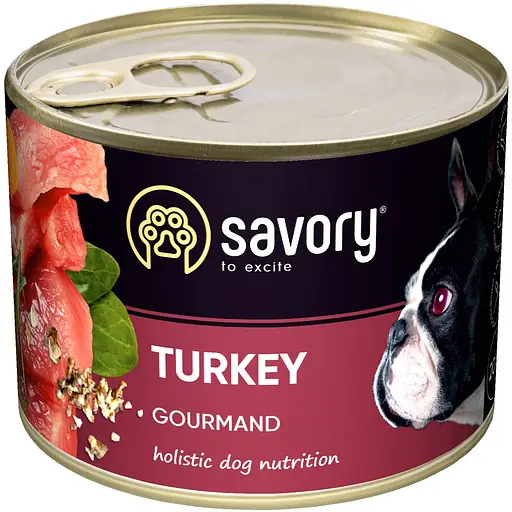 Вологий корм Savory для дорослих собак усіх порід з індичкою 200 г - фото 1