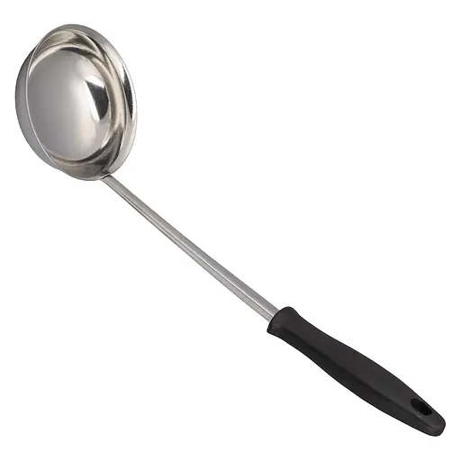 Половник з нержавіючої сталі з петлею для підвішування 33 см 100 мл, Kitchen Master Сірий 86822 - фото 1