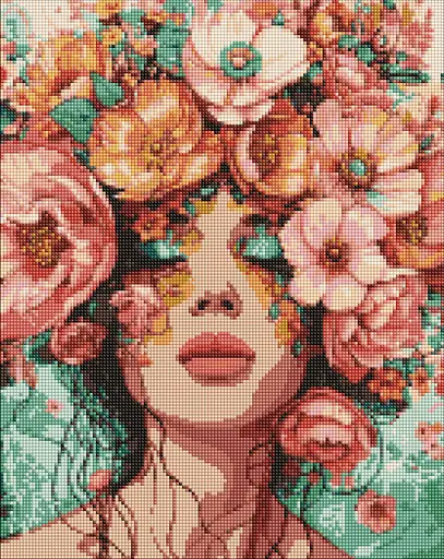 Набор из алмазной мозаики Девушка в цветах AMO8029, 40x50 см