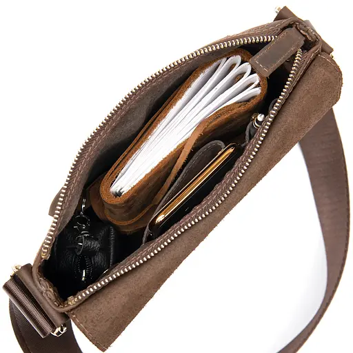 Кожаная мужская сумка GRANDE PELLE 24х24х6 см sum0015575 - фото 5