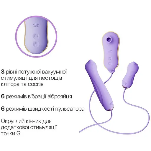 Набір 3в1 Zalo - Unicorn Set Violet: віброяйце, пульсатор, вакуумний стимулятор - фото 7