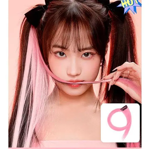 Цветная прядь волос на заколках 60 см Рыжий K866-11 - фото 4