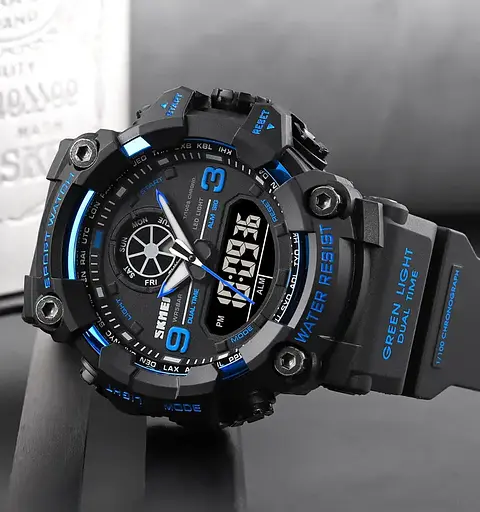 Чоловічий армійський наручний годинник Skmei 1818 Синій - фото 6