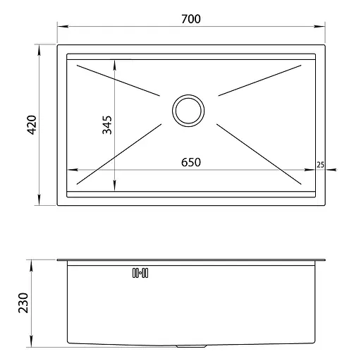 Комплект кухоннї мийки та змішувача з нержавіючої сталі NS-7042, Нержавіюча сталь - фото 8