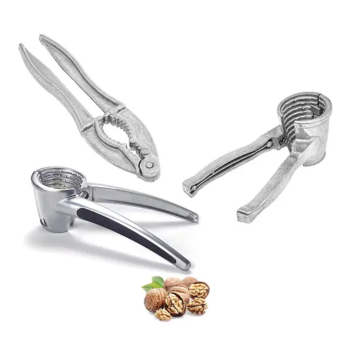 Комплект из 3 металлических прочных орехоколов (конусный, конусный с силиконовой вставкой, щипцевидный), Kitchen Master 84086 - фото 2