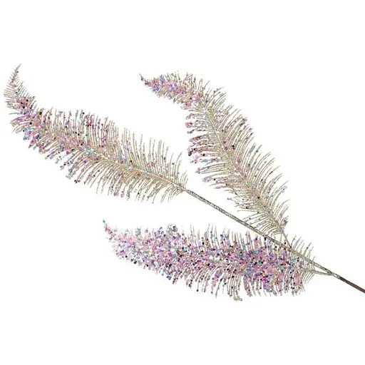 Декоративная ветка Перо 78 см Искусственные материалы для декора и флористики Золотой - фото 1