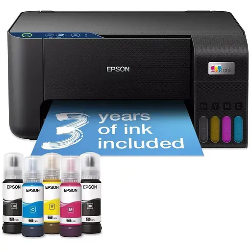 БФП струменевий кольоровий A4 Epson L3231, чорний, 5760х1440 dpi, до 33/15 стор/хв, USB, вбудоване СБПЧ, чорнило Epson 103 - фото 1