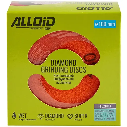 Круг алмазний Alloid Building Tools шліфувальний на липучці 100 мм зерно 180 (DD-100180) - фото 10