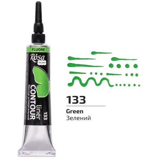 Контур універсальний Rosa Talent Зелений флуоресцентний 20 мл - фото 1