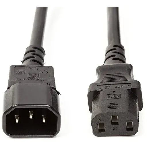 Кабель питания PowerPlant IEC C13-C14, Cu 3x1.5мм2, 3м