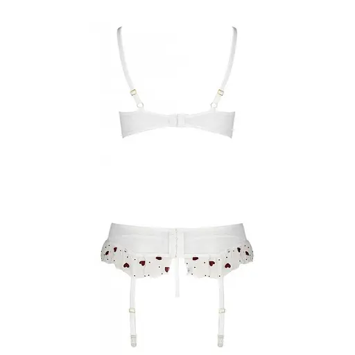 Сексуальний комплект із поясом для панчох Passion LOVELIA Set white L/XL - фото 6