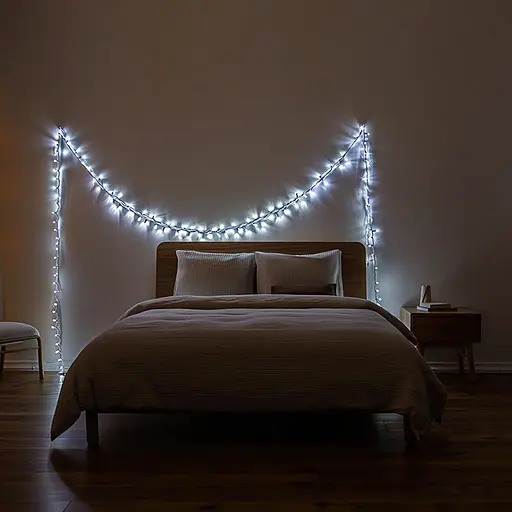 Новорічна гірлянда кімнатна нитка GarlandoPro 16 м 160 LED чорний провід Біле світло W160LED16MBW - фото 2