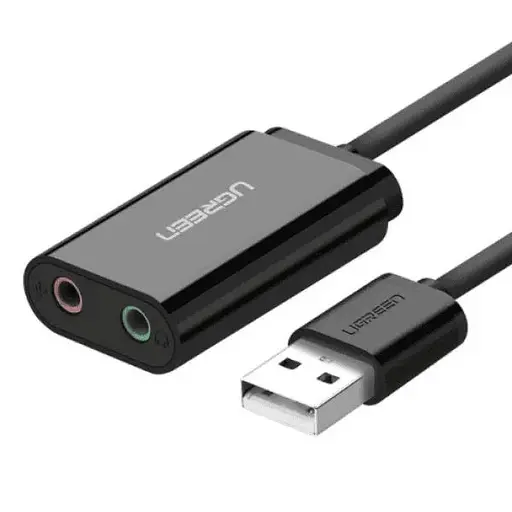 Звуковая карта Ugreen USB AUX jack, TRS(Mic + Ear) ALC4042 Чорна US205 (30724) - фото 1