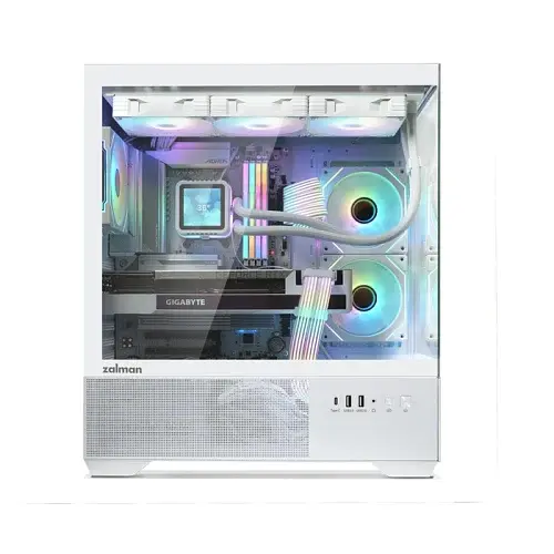 Корпус Zalman Chronix V2, White, Mid Tower, без БЖ, для ATX / Micro ATX / Mini ITX, 1xType-C / 1xUSB 3.0 / 1xUSB 2.0, макс. CPU - 165 мм / VGA - 410 мм, 3x120 мм RGB (reversed), бічна панель із загартованого скла - фото 4