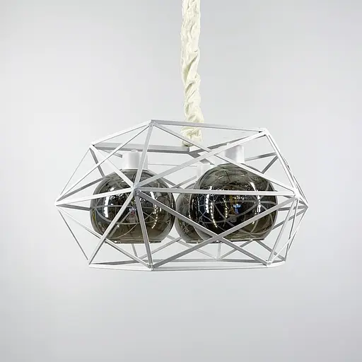 Люстра в білому корпусі з плафонами янтар або графіт Line.F Колір плафона Графітовий - фото 3