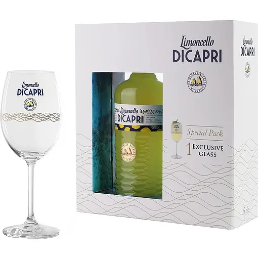 Уценка. Ликер Molinari Limoncello di Capri в подарочной упаковке 30% 0.7 л + 1 бокал