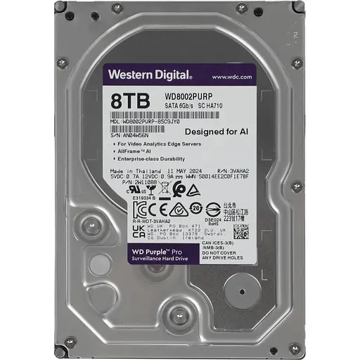 Жорсткий диск Western Digital HDD 3.5 WD 8TB (WD8002PURP) - фото 2
