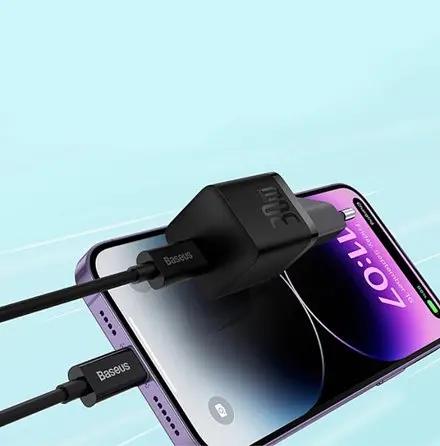 Зарядний пристрій адаптер Baseus GaN5 30 W (CCGN070401) 1Type-C чорний - фото 2