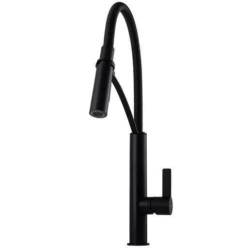 Змішувач для кухні TOPAZ MODERNO TMD 8818-H23-BL чорний матовий з лійкою душем - фото 4