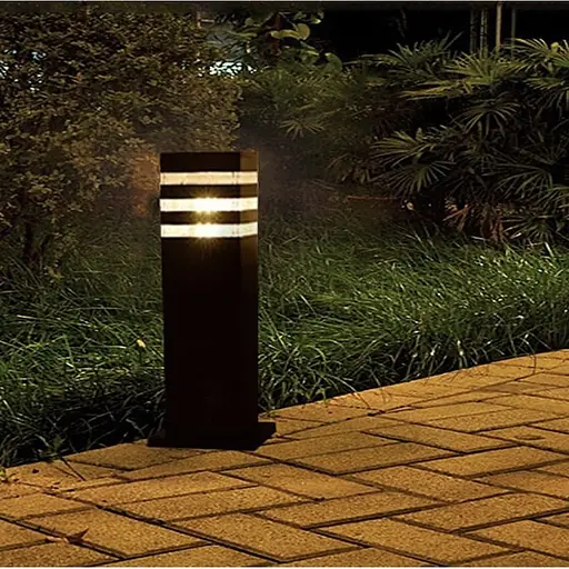 Вуличний ліхтар в чорному кольорі корпусу 30 см | Line F | Арт. 8024 30CM BK (стовп) - фото 4