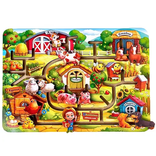 Розвиваюча гра Лабіринт "Ферма" Ubumblebees (ПСД213) PSD213 - фото 1