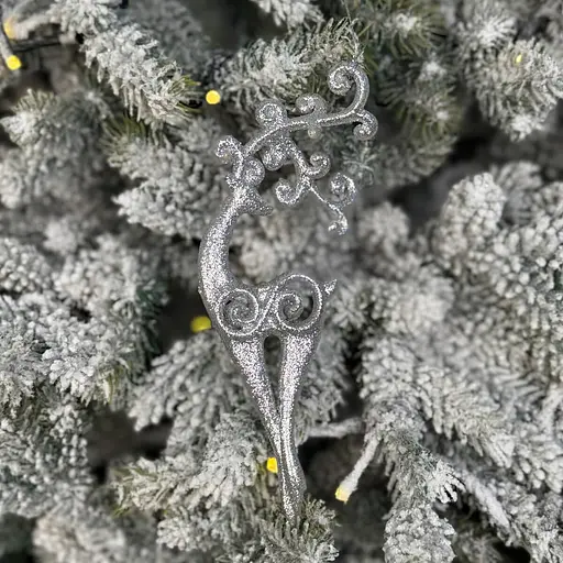 Елочная игрушка MIS LT Олень Сказочный 7х18х3,5 см серебряный - фото 2