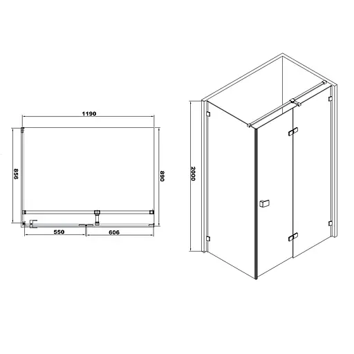 Душевая кабина Volle De la Noche 120x80 без поддона 10-40-195R-black - фото 2