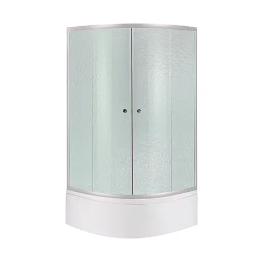 Душевая кабина Latwa SC80x80.SAT.HIGH.FR полукруглая, стекло Frost 4 мм + Душевой поддон Kapielka ST80x80x41, с панелью Lidz, Универсальная, матовая - фото 1