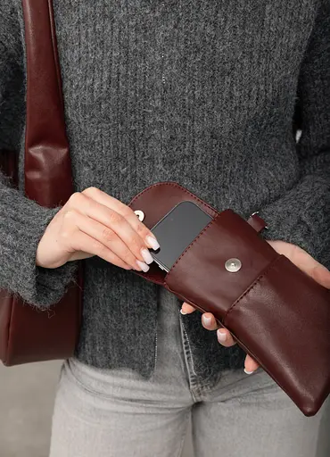 Женская сумка Sambag HOBO S бургунди 30 х 13 х 8 см (53100013) - фото 6