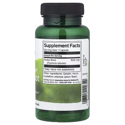 Корень кудзу Swanson Kudzu Root 500 mg Full Spectrum, 60 капсул для поддержки сердца и печени - фото 2