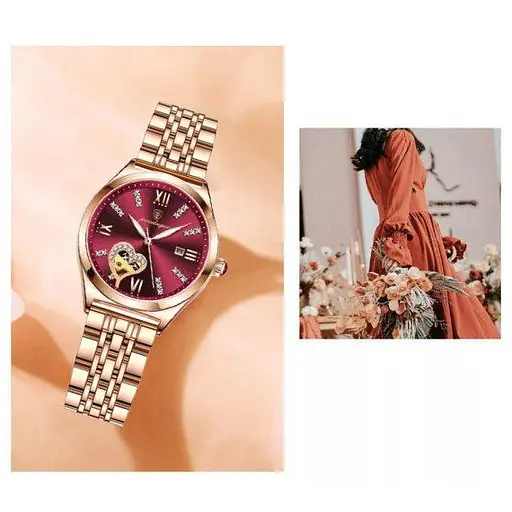 Жіночий наручний годинник Poedagar Present (Золотистий) - фото 4