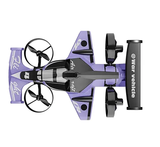 Квадрокоптер літак-винищувач на радіокеруванні XZCURE D09 рухомі елементи фіолетовий для дітей 3+ - фото 2