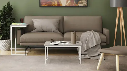 Стол журнальный приставной Терри Комбо Ferrum-decor 345x662x440 Белый металл ДСП Бетон 16 мм (FRD-105149) - фото 6