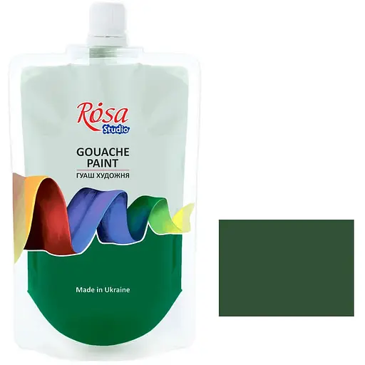 Краска гуашевая Зеленая темная (909) 200 мл Rosa Studio