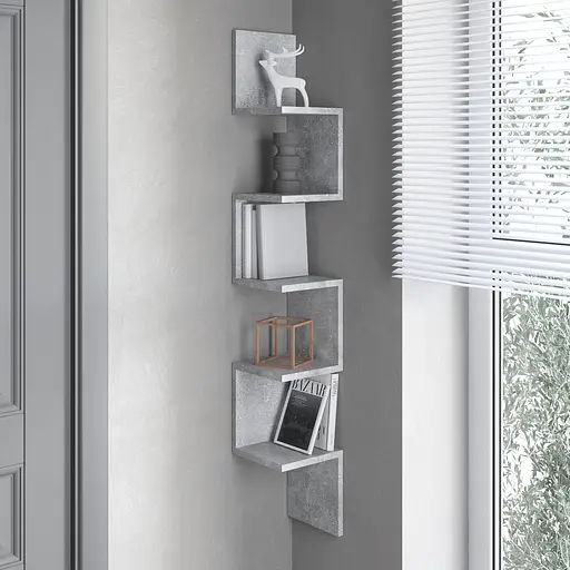 Полка настенная Vays M-9 угловая из 5 секций ЛДСП 20x20x128 см для дома офиса гостиной - фото 2