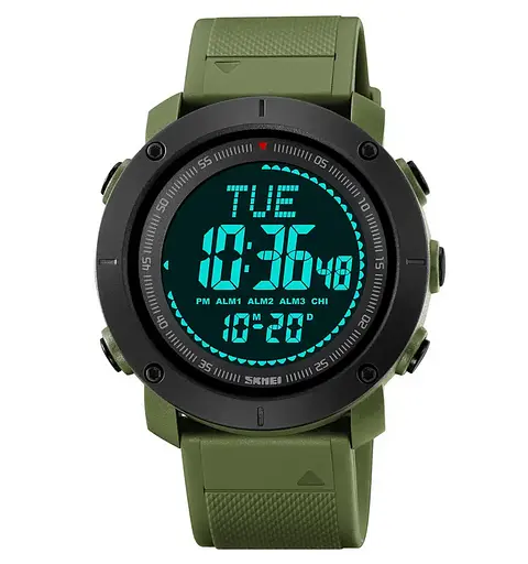 Мужские спортивные часы с компасом Skmei 2095 (Зеленый) - фото 3