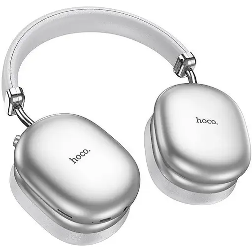 Навушники бездротові накладні Hoco W35 Max Auspicious ANC noise reduction BT 5.4 headphones Сріблясті