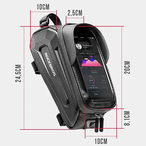 Велосумка на раму RockBros B68 чорна 1.7 л - фото 14