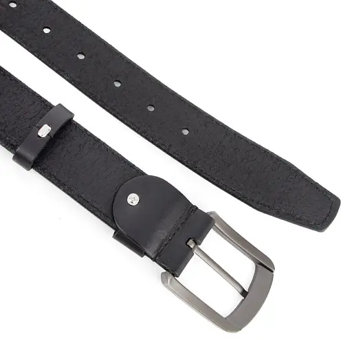 Ремінь чоловічий шкіряний зі строчкою Handycover HC0072 чорний (125 см) - фото 3