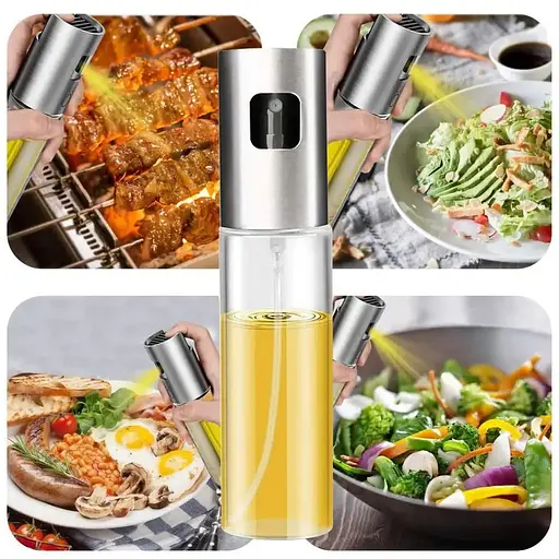 Распылитель диспенсер бутылка спрей для масла, уксуса, соусов, 100 мл стекло, Kitchen Master Серый 85583 - фото 2