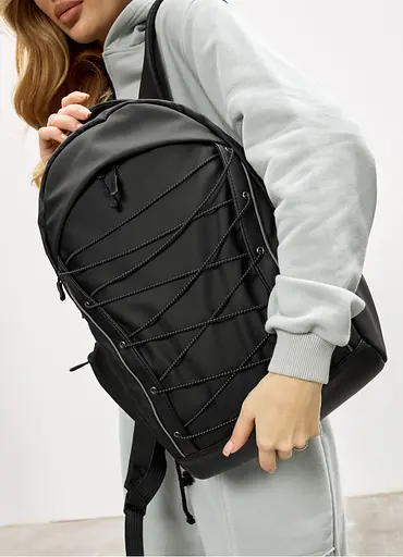 Жіночий рюкзак Sambag Zard Neo чорний з декором 46 х 27 х 13 см (25000264) - фото 5