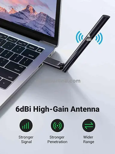 Wi-Fi USB-адаптер 2-диапазонный Ugreen CM496 с внешней антенной UGR-90339 - фото 2