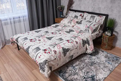 Комплект постельного белья Moon&Star Бязь Gold Люкс Paris King Size 220x240 наволочки 4х70х70 - фото 1