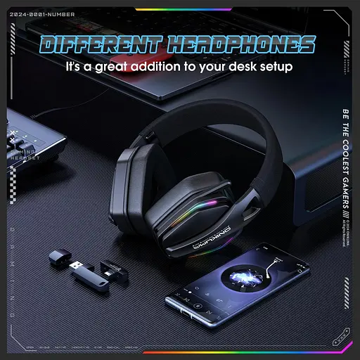 Ігрова гарнітура Onikuma GT826 бездротова з підсвіткою чорний - фото 6