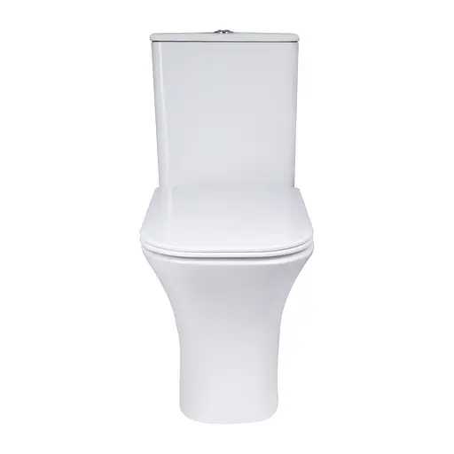 Унитаз-компакт Qtap Presto Quadro безободковый с сиденьем Soft-close QT24221215AW, Белый - фото 3